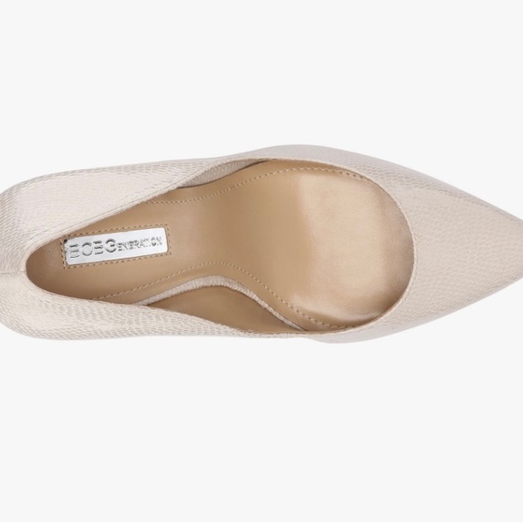 BCBGeneration White Smooth Snake Pumps - Picture 4 of 6
